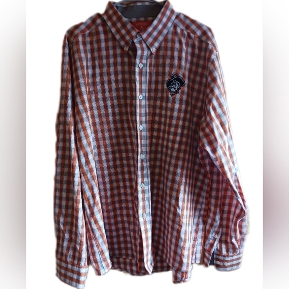Antigua Other - OSU Cowboys, Antigua Button Up Shirt, Size XL, Orange, Gray, White